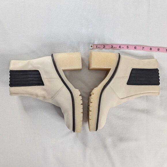 Free People James Leather Platform Chunky Heel Side Zip Chelsea Boots - Picture 3 of 8